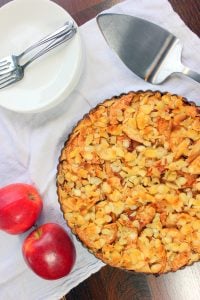 Cream Cheese Apple Pie in Tart Pan.