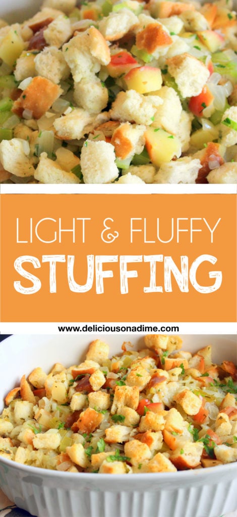 This Light and Fluffy Stuffing was the perfect addition to a heavy holiday meal. Delicious!