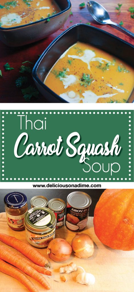 Thai Carrot Squash Soup - Deliciously deep flavored, creamy soup