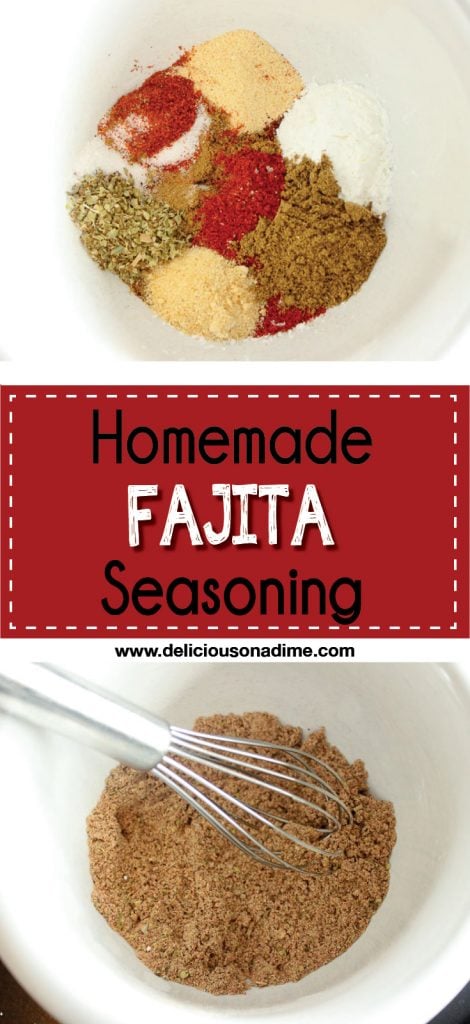 This Homemade Fajita Seasoning Mix takes seconds to make, contains no weird ingredients and tastes even better than the store bought version!