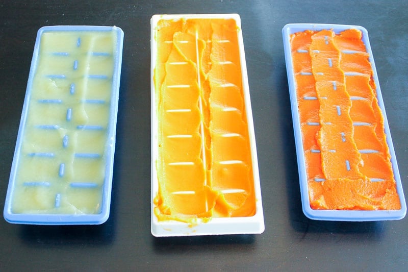 Homemade Baby Food Purees, Ice Cube Tray Method