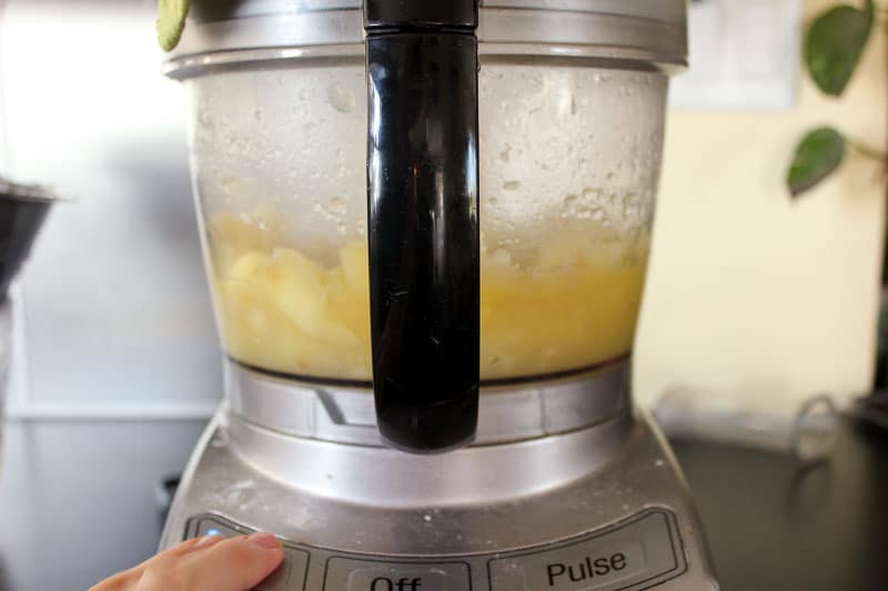 Apples in food processor.