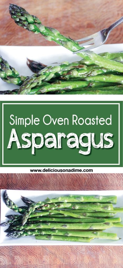This Simple Oven Roasted Asparagus takes just a few minutes to make and tastes the way asparagus should. It's the perfect addition to any meal, and the perfect solution for anyone who has ever asked how to cook asparagus. Three ingredients and ready in five minutes? Yes, please!