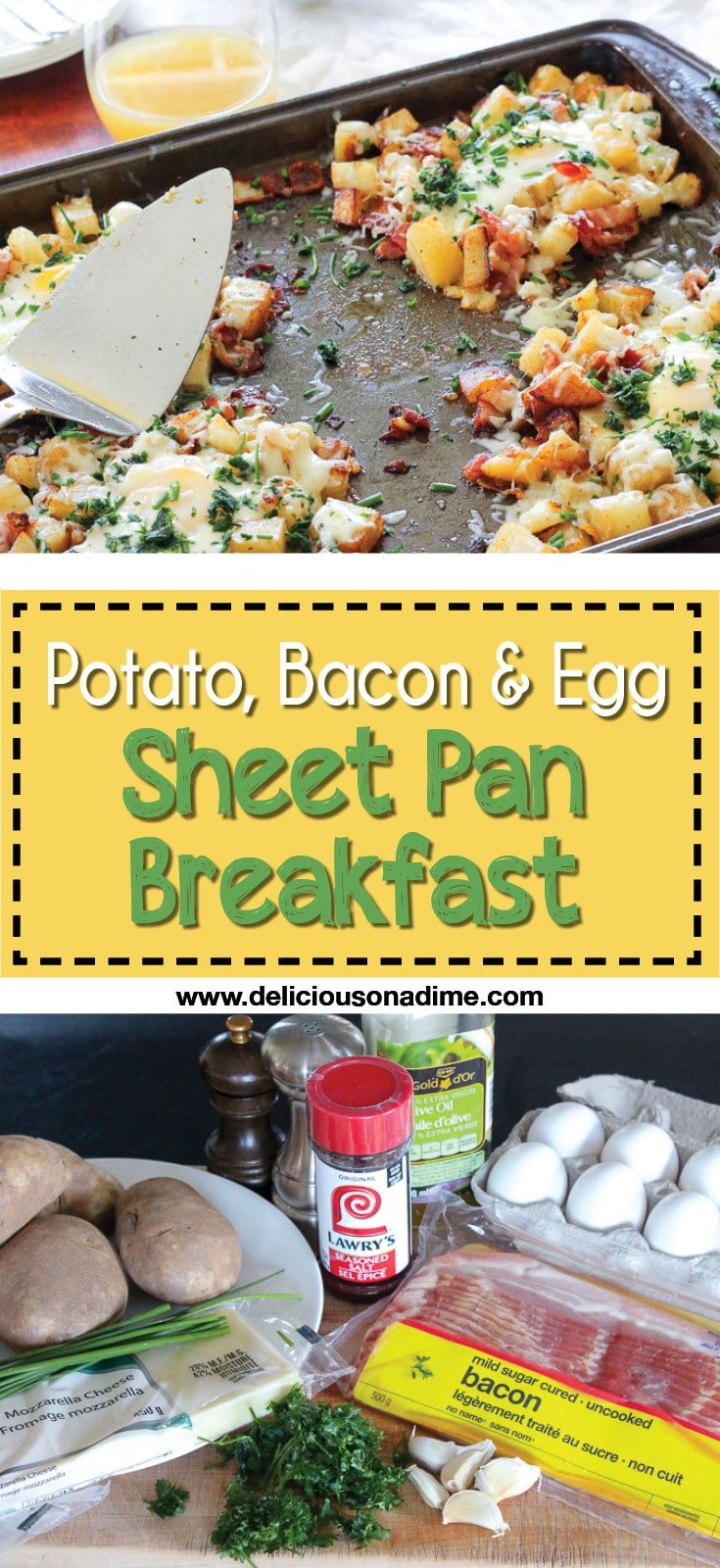 Potato, Bacon And Egg Sheet Pan Breakfast - Delicious On A Dime