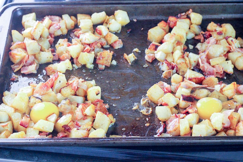 Potato and Bacon on Sheet Pan.