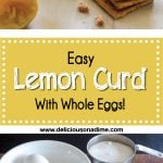 This Easy Lemon Curd is creamy, dreamy, tart and sweet. It uses whole eggs (so no wasted egg whites!) and you can throw it together in around 20 minutes. Now that's my kind of breakfast/dessert/snack treat.