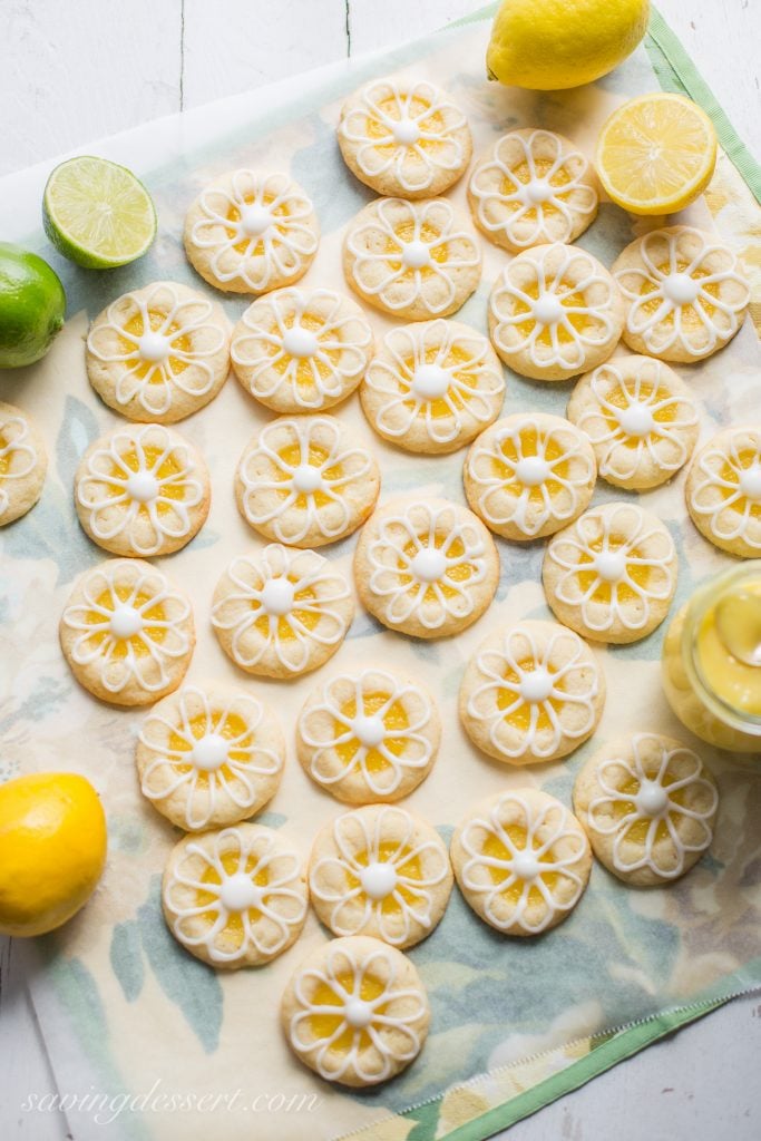 Round Cookies Topped with Lemon Curd.