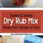 This Sweet and Smoky Dry Rub Mix is absolutely delicious on chicken or pork, and you can make it in less than 5 minutes using pantry staples you probably already have on hand! Try it out next time you're grilling and take your barbecue to the next level!