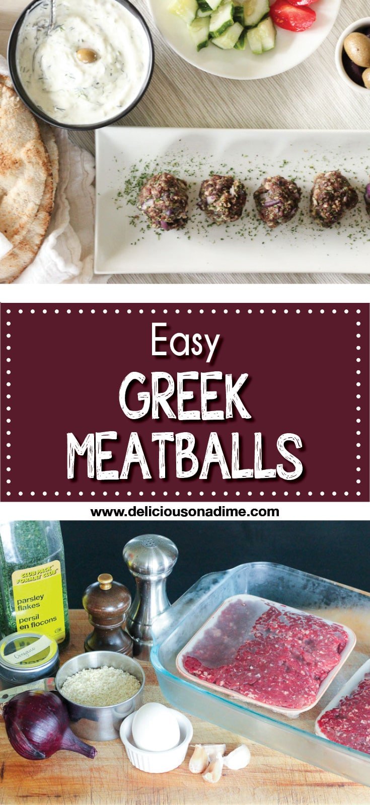 Easy Greek Meatballs (Baked!) - Delicious on a Dime