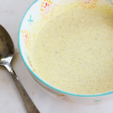 Creamy Maple Curry Salad Dressing is light but still rich, creamy and delicious!