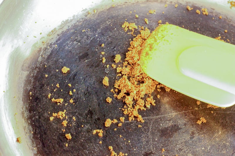 Toasting spices in Frying Pan.