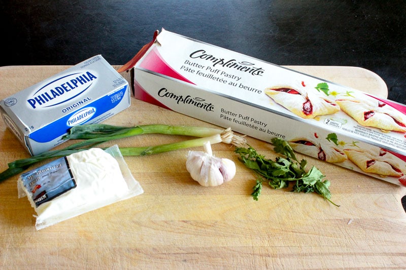 Ingredients for Herb and Goat Cheese Puff Pastry Bites - An Easy Party Appetizer!
