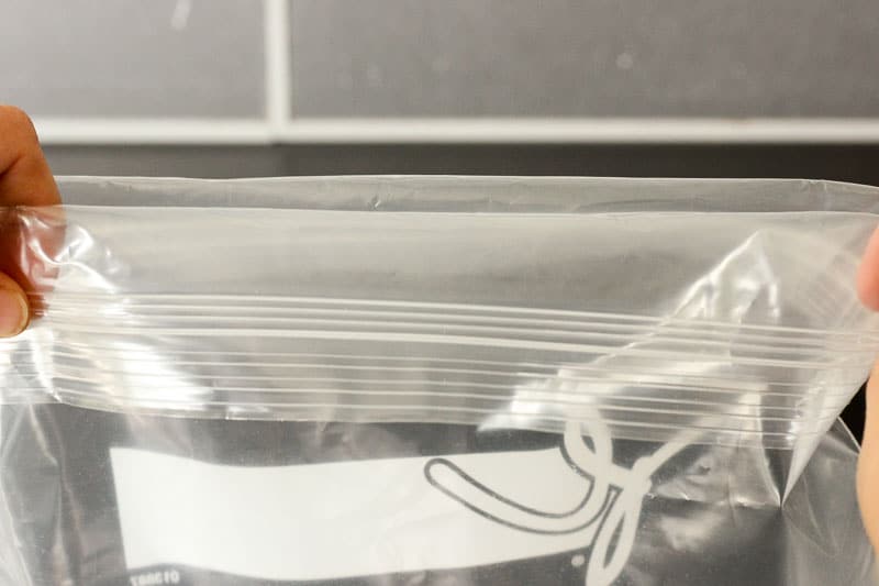 Top of Plastic Resealable Bag Folded Down.