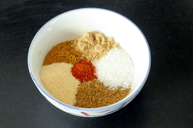 Spice Mixture in White Bowl.