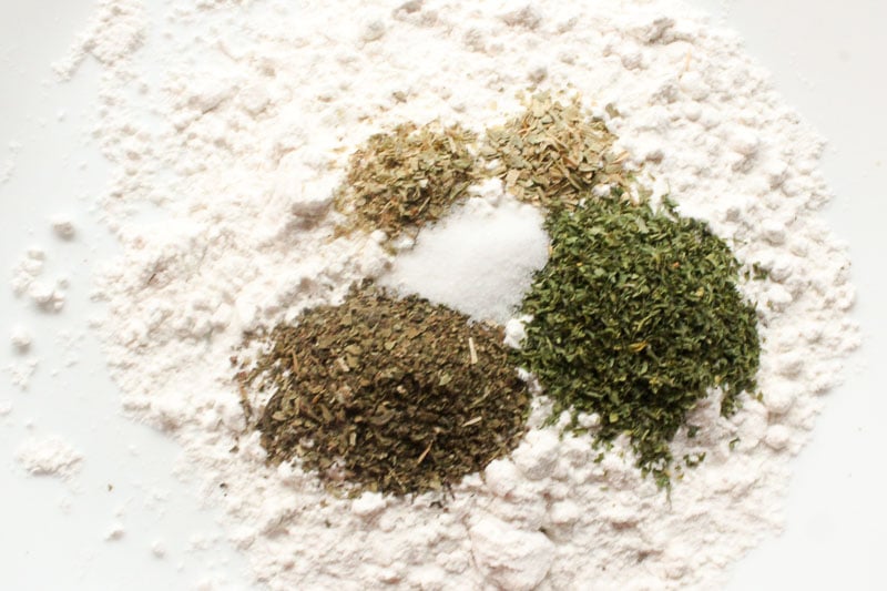 Flour and Herbs Mixed together.