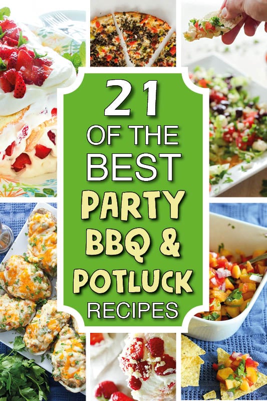 The BEST party recipes, bbq recipes and potluck recipes for summer celebrations! Lots of them are make ahead recipes so you can relax and enjoy yourself. Perfect for Canada Day, 4th of July, graduation parties, or casual dinners with friends and family! #bbqrecipes #potluckrecipes #partyrecipes #summerrecipes