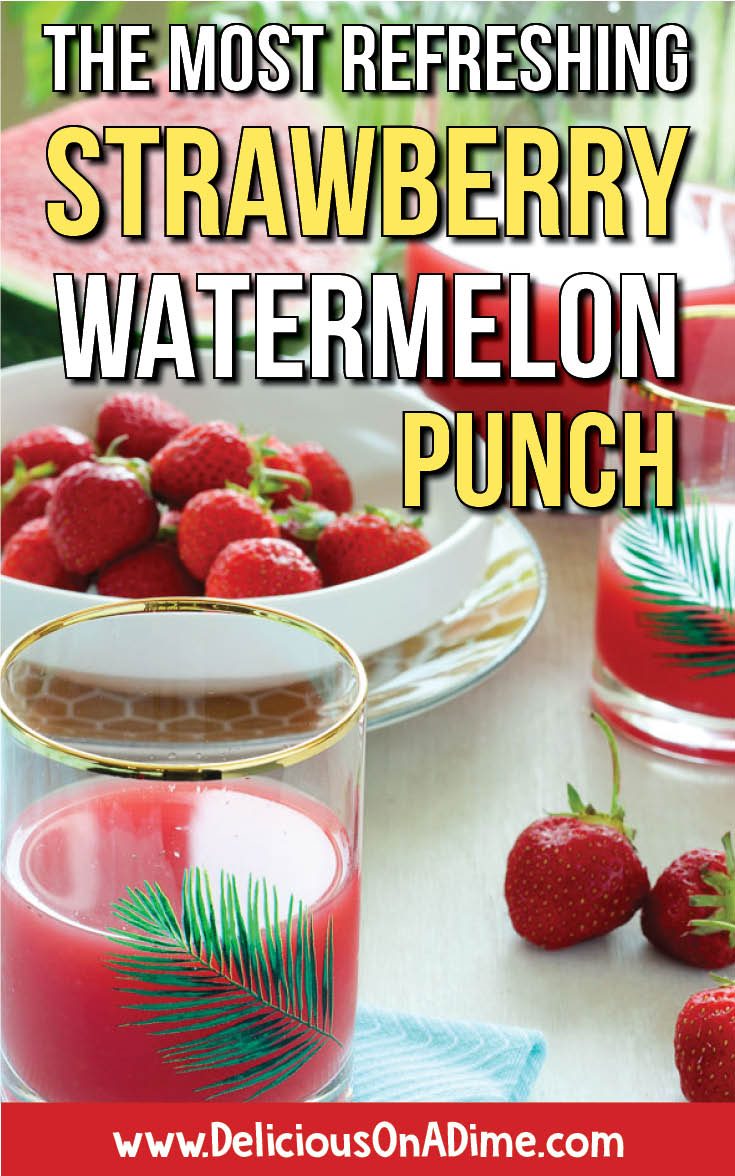 Looking for a fresh, healthy, DELICIOUS summer punch? Make it sparkling with champagne, or add rum or vodka for party punch. Sprite, club soda or pineapple juice keep it non-alcoholic for kids, or follow the recipe for agua fresca! Leave out the sugar for detox water for the best hydration! It's the perfect summer drink for any occasion - baby shower, wedding, birthday, brunch or picnic! #summerdrinks #summerrecipes #watermelonrecipes