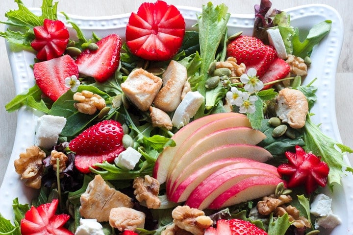 Close up view of Strawberry Chicken Salad