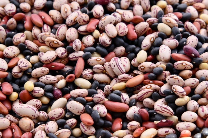 Mixed beans of various colours