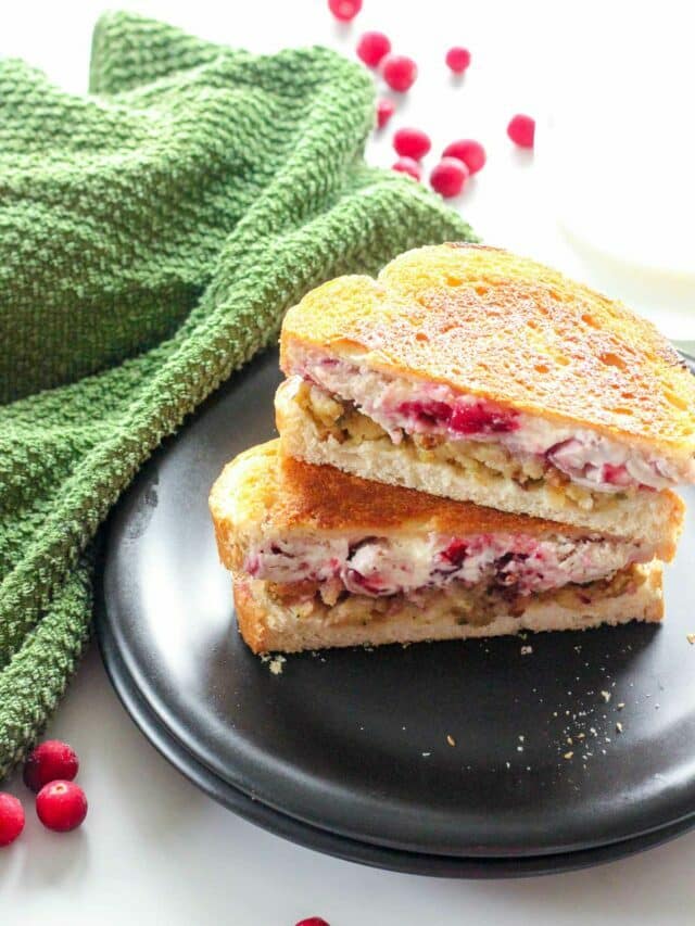 Grilled Turkey Cranberry Cream Cheese Sandwich – A perfect way to use leftovers after a holiday meal!